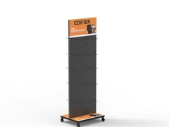 Aksesoris ponsel yang dapat disesuaikan rak tampilan bergulir logam yang cocok untuk toko dan pusat perbelanjaan