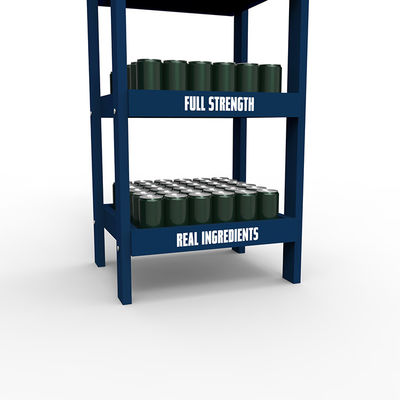 Pine Wood 5 Layers Cocktail Display Stand Rak Display dengan Roda untuk Toko Anggur
