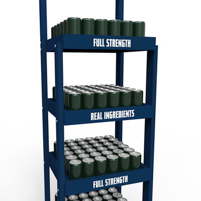 Pine Wood 5 Layers Cocktail Display Stand Rak Display dengan Roda untuk Toko Anggur