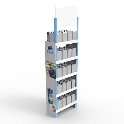 Jual Hot Floor Standing Shelf Milk Display Rack Plastic Display Stand untuk Toko Ritel