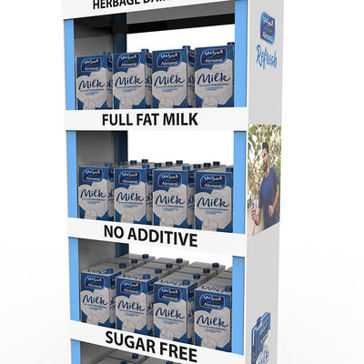 Jual Hot Floor Standing Shelf Milk Display Rack Plastic Display Stand untuk Toko Ritel