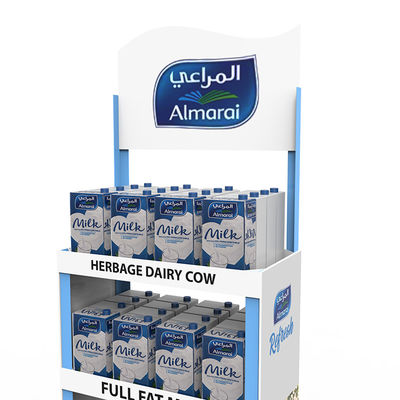 Jual Hot Floor Standing Shelf Milk Display Rack Plastic Display Stand untuk Toko Ritel