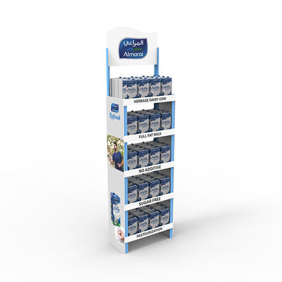 Jual Hot Floor Standing Shelf Milk Display Rack Plastic Display Stand untuk Toko Ritel