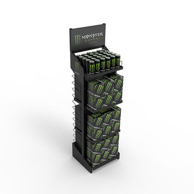 Hot Selling Supermarket Custom Metal Beverage Display Stand Dengan Logo Kustom