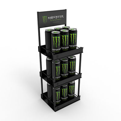 Hot Selling Supermarket Custom Metal Beverage Display Stand Dengan Logo Kustom