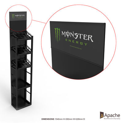 Hot Selling Supermarket Custom Metal Beverage Display Stand Dengan Logo Kustom