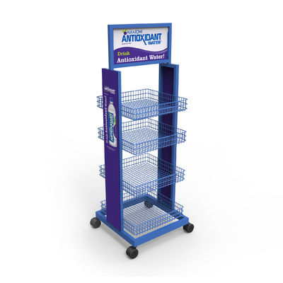 Hot Jual Rak Display Botol Air Supermarket Rak Display Kawat Logam Dengan Logo Disesuaikan