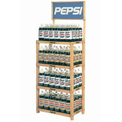 4 Lapisan Kayu Minuman Lantai Tampilan Stand untuk toko ritel atau toko kelontong