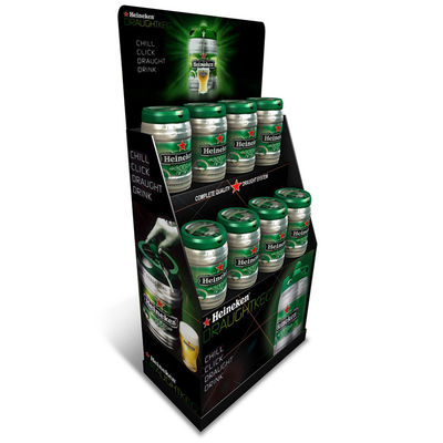 Tampilan Vintage yang Disesuaikan Berdiri Rak Display Anggur Kayu Pinus untuk Toko Minuman Keras