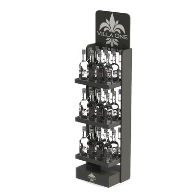 Hot Selling Supermarket Double-side Wine Bottle Display Rack Floor Wine Display Stand With Custom Logo