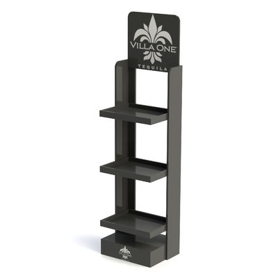 Hot Selling Supermarket Double-side Wine Bottle Display Rack Floor Wine Display Stand With Custom Logo