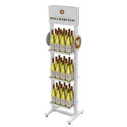 Hot Selling Supermarket Double-side Wine Bottle Display Rack Floor Wine Display Stand With Custom Logo