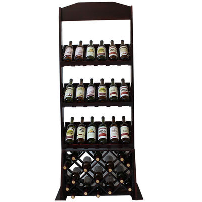 Kayu Pinus Penyimpanan Anggur Display Stand Rak Display Rak Display Anggur Kayu Alami Kapasitas 24 Botol