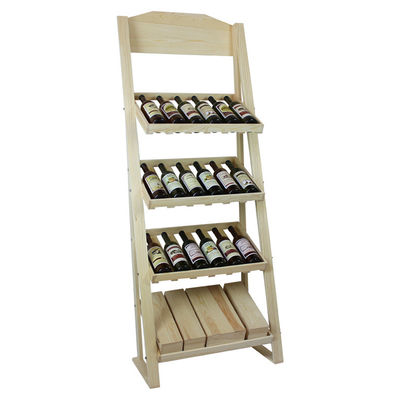 Kayu Pinus Penyimpanan Anggur Display Stand Rak Display Rak Display Anggur Kayu Alami Kapasitas 24 Botol