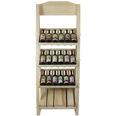 Kayu Pinus Penyimpanan Anggur Display Stand Rak Display Rak Display Anggur Kayu Alami Kapasitas 24 Botol