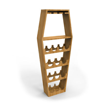 Kayu Pinus Penyimpanan Anggur Display Stand Rak Display Rak Display Anggur Kayu Alami Kapasitas 24 Botol