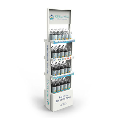 Rak Display Botol Kayu Air Disesuaikan Spring Display Stand untuk Toko