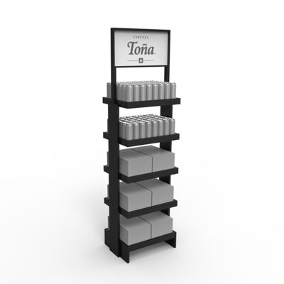 Stand Display Gaya Autolift Disesuaikan Rak Display Logam Rak Anggur Pragmatis untuk Minuman Beralkohol
