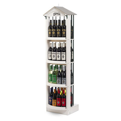 Disesuaikan Gratis Standing Wine Display Stand Rak Anggur Penyimpanan Kayu Rak Display Kayu untuk Bar