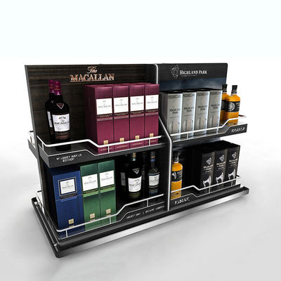 Layar Anggur Satu Sisi Berdiri Meja Display Steel Rack Beverage Dispenser