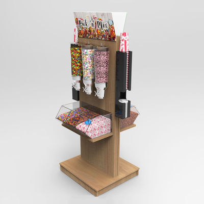 Countertop Rum Cake Display Rack Kayu Display Baskets Untuk Bakery Bakeshop