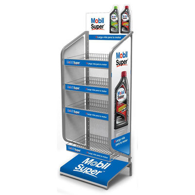 4 Tier Metal Display Stand Oli Mesin Logam Aksesoris Mobil Rak Display Oli Pelumas