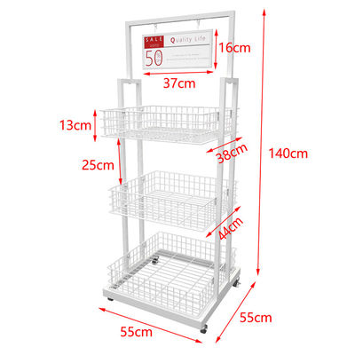 Tampilan Kado Khusus Berdiri Rak Display Wire Mesh Untuk Kelontong Dua Sisi