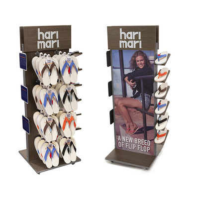 Modern Flip Flop Display Stand Memutar Tampilan Rak Sepatu Dengan Logo Disesuaikan