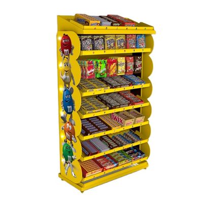 Candy Point Of Sales Menampilkan Rak Display Toko Makanan Ringan Dengan Baki Logam Yang Dapat Dilepas