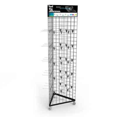 Triangle Mobile Display Stand Rak Display Gridwall Dengan Roda