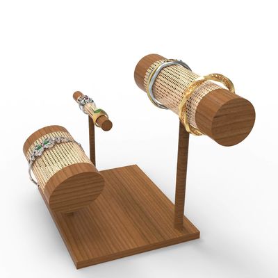 Countertop Wooden Bracelet Stand Stand Display Perhiasan Kayu Mewah