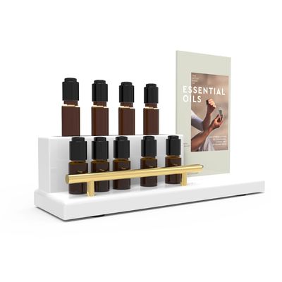 Display Rack Kayu yang Bisa Disesuaikan Dengan Logo Toko Tercetak Cosmetics Display Rack