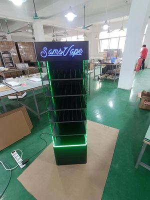 Lantai dipasang atas Acrylic Tampilan Rak LED Tampilan Stand Untuk Produk Elektronik