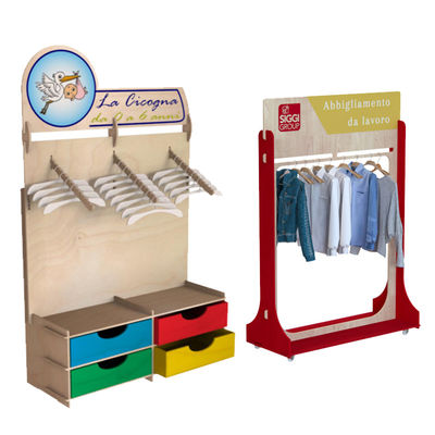 Custom Plywood Display Rack Untuk Toko Pakaian, Pakaian Dan Aksesoris Display