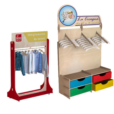 Custom Plywood Display Rack Untuk Toko Pakaian, Pakaian Dan Aksesoris Display